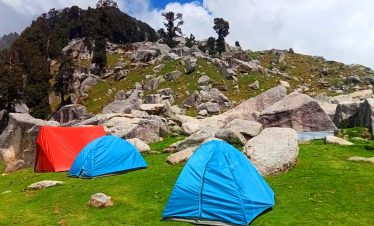 triund hill trekking and camping, trekking in triund, triund camping